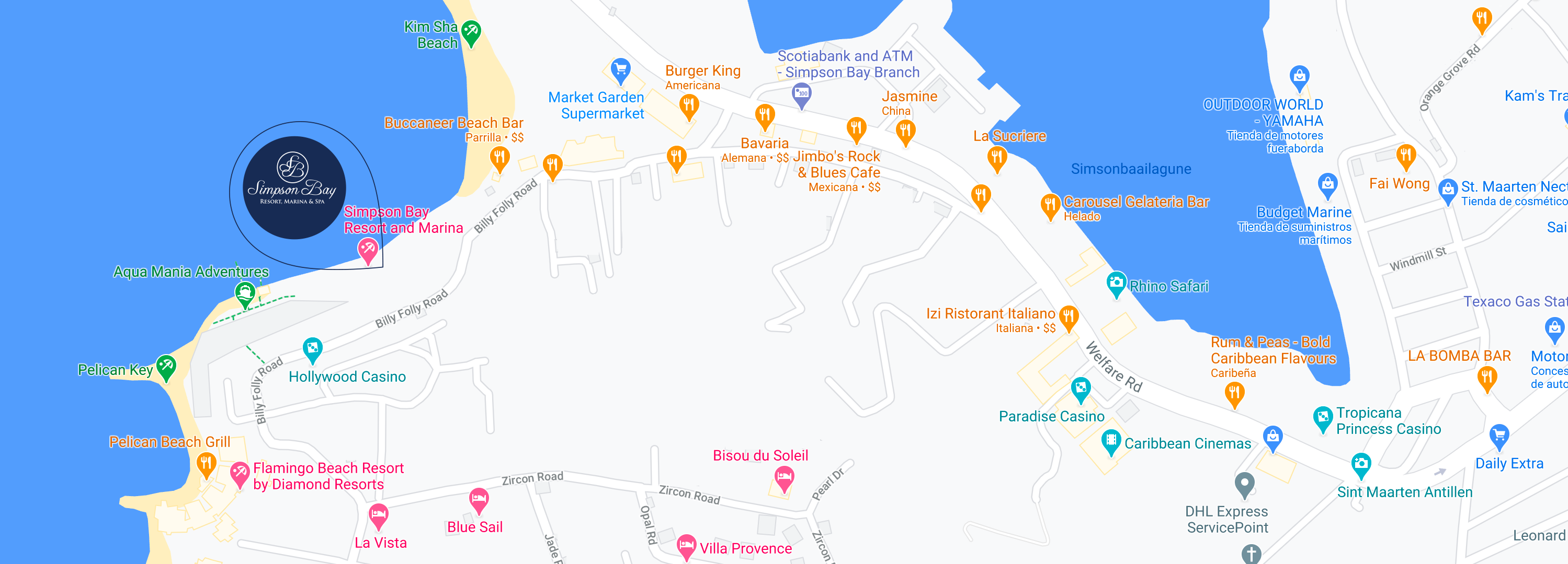 Simpson Bay Beach Resort Marina Location